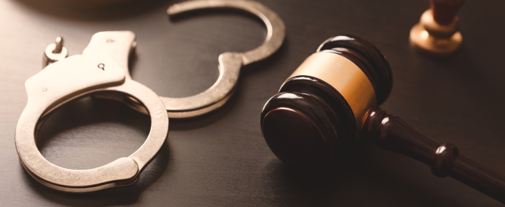 Handcuffs with a mallet