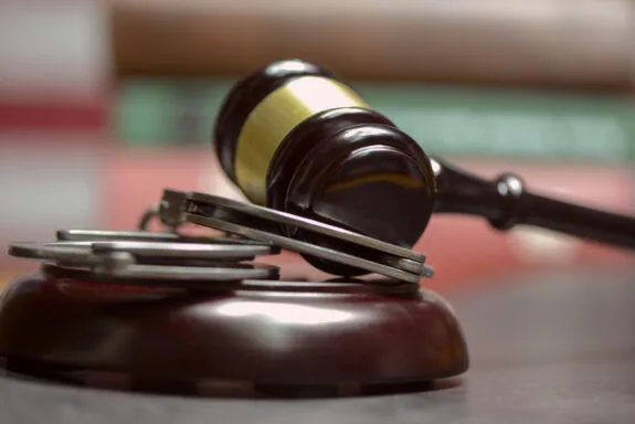 Judges Gavel with handcuffs