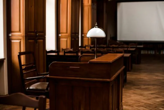 Courtroom desks