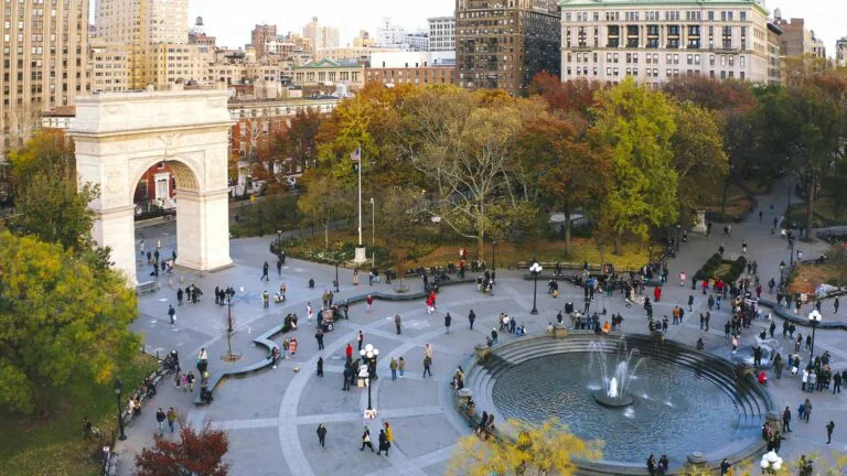 Washington square park aerial view